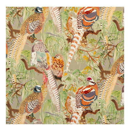 Mulberry textil - Game Birds Velvet, Charcoal