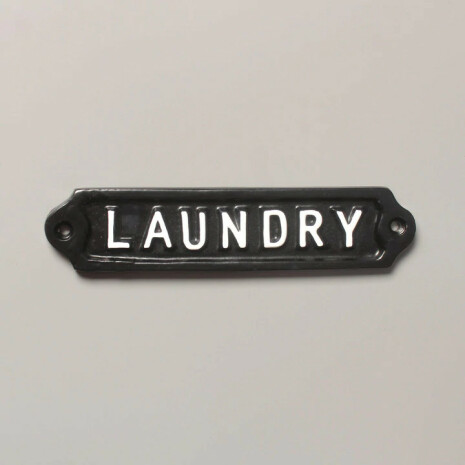 Skylt "Laundry" - Svart