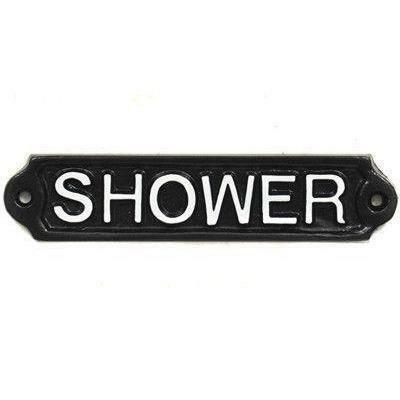 Skylt "Shower" - Svart