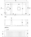 Kksvask Fluted Lostock, 795 mm Flera kulrer