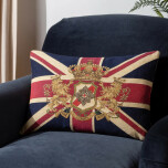 Kudde Union Jack Lion Crest, 32 x 46 cm