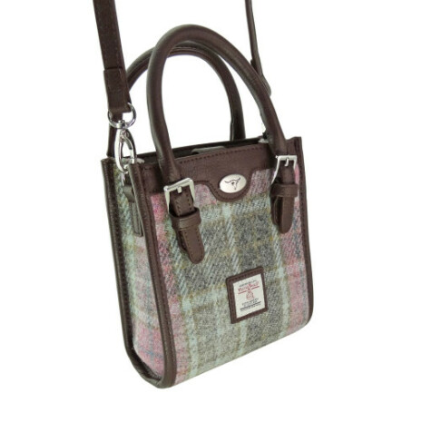 Mini Tote Bag "Keltie" i Harris Tweed - Soft Pink Buchanan