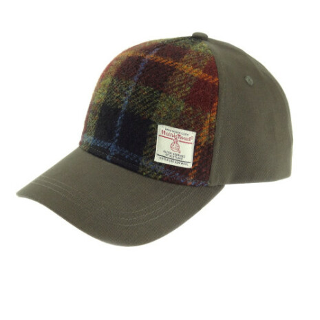 Baseball kepcaps i Harris Tweed - Rust Check