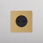 Eluttag - Singel Antique Brass/Svart