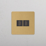 HDMI uttag Dubbelt Antique Brass/Svart