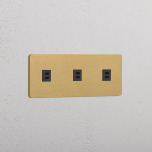 3 x Dubbelt USB-C uttag Antique Brass/Svart