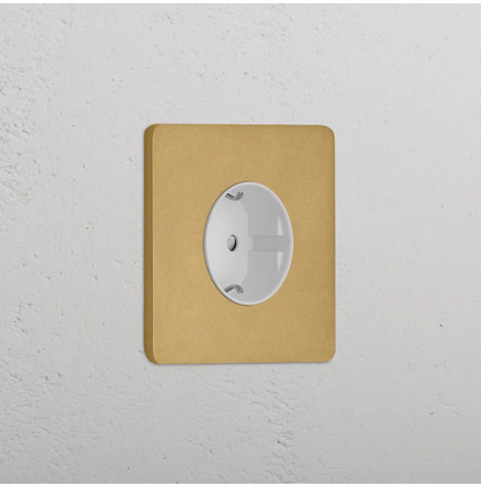 Eluttag - Singel Antique Brass/Vitt