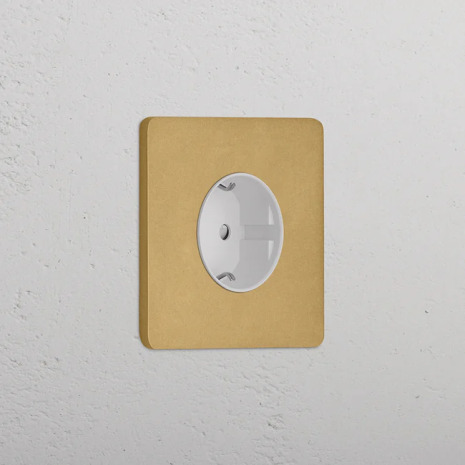 Eluttag - Singel Antique Brass/Vitt