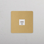 Datauttag Singel Antique Brass/Vitt