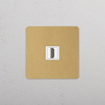 HDMI uttag Singel Antique Brass/Vitt