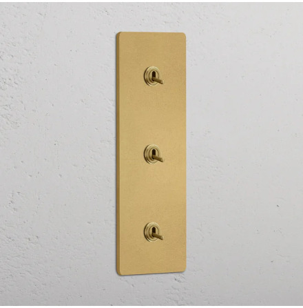 Trippel Vertikal Vippstr�mbrytare Antique Brass