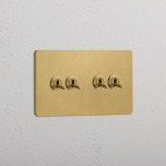 2+2 Vippstr�mbrytare Antique Brass