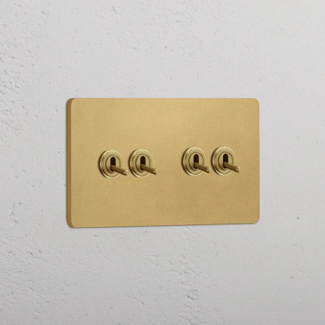 2+2 Vippstr�mbrytare Antique Brass