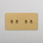 2+2 Vippstr�mbrytare Antique Brass