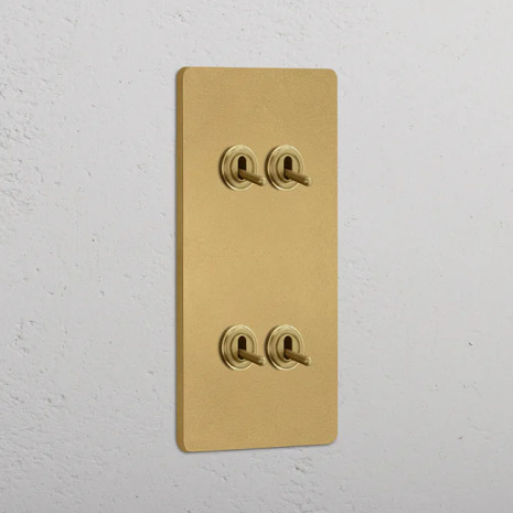 2+2 Vertikal Vippstr�mbrytare Antique Brass