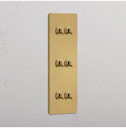 2+2+2 Vertikal Vippstr�mbrytare Antique Brass