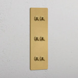 2+2+2 Vertikal Vippstr�mbrytare Antique Brass