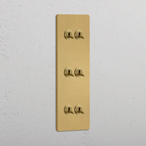 2+2+2 Vertikal Vippstr�mbrytare Antique Brass