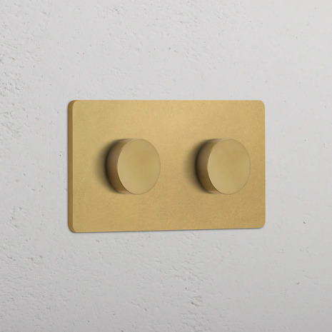 Dubbel Dimmer Antique Brass