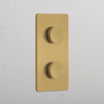 Dubbel Dimmer Vertical Antique Brass