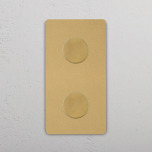 Dubbel Dimmer Vertical Antique Brass