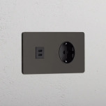 Eluttag + USB-C Bronze