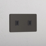 2 x Dubbelt USB-C uttag Bronze