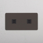 2 x Dubbelt USB-C uttag Bronze