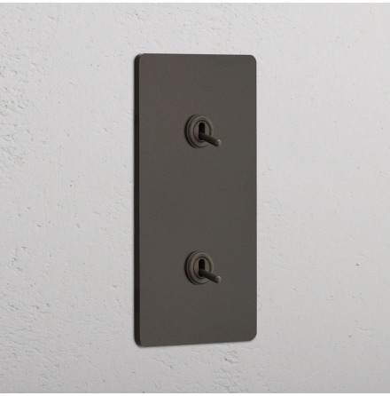 Dubbel Vertikal Vippstr�mbrytare Bronze