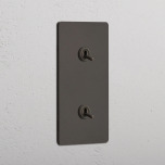 Dubbel Vertikal Vippstr�mbrytare Bronze