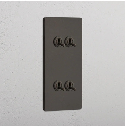 2+2 Vertikal Vippstr�mbrytare Bronze