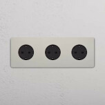 Eluttag - Trippel Polished Nickel/Svart