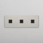 3 x Dubbelt USB-C uttag Nickel/Svart